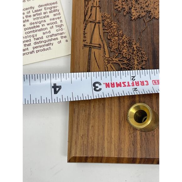 Vintage Desk Set -Gold Pen by Lasercraft ~Solid American Walnut With Tree Design - Picture 14 of 14